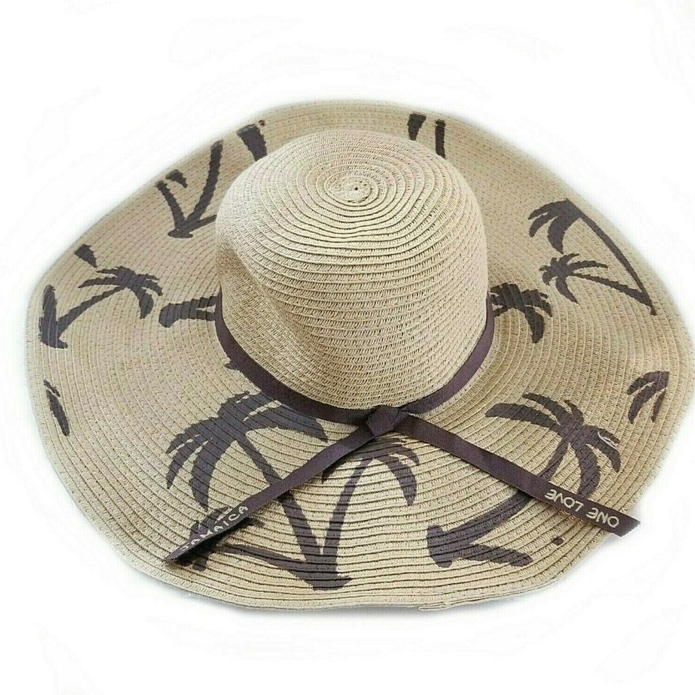 Robin Ruth Palm Tree Straw Hat Women One Size Fits Most 56cms Jamaica One Love